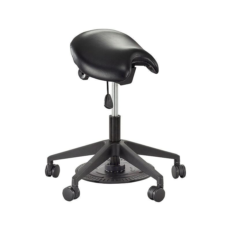 Safco Saddle Seat 27" Lab Stool, Black Vinyl (3438BL) image 1