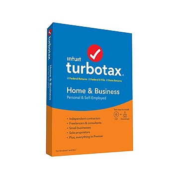 Intuit TurboTax Home/Business Fed and E-File State 2019 for 1 User, Windows and Mac, CD w/ Download (607333)