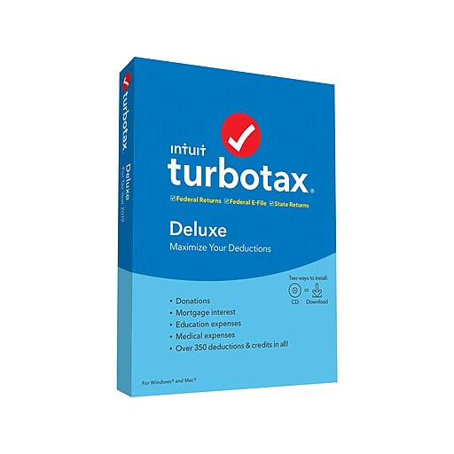 Shop Staples for Intuit TurboTax Deluxe Fed and EFile State 2019 for 1