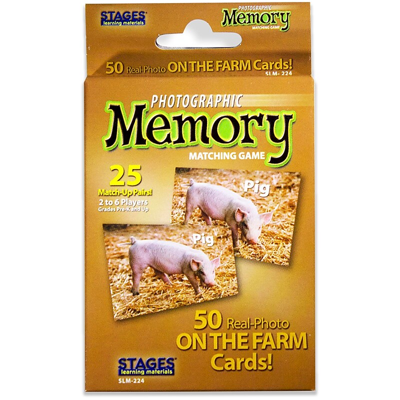 Stages Learning Materials Photographic Memory Matching Game, On the Farm, Grades PreK+ (SLM224) image 1
