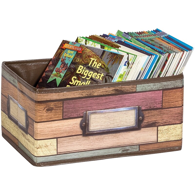 Teacher Created Resources Small Storage Bin, Reclaimed Wood (TCR20913) image 1