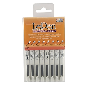 Uchida® LePen Drawing Pens, Set of 8 (UCH41008A)