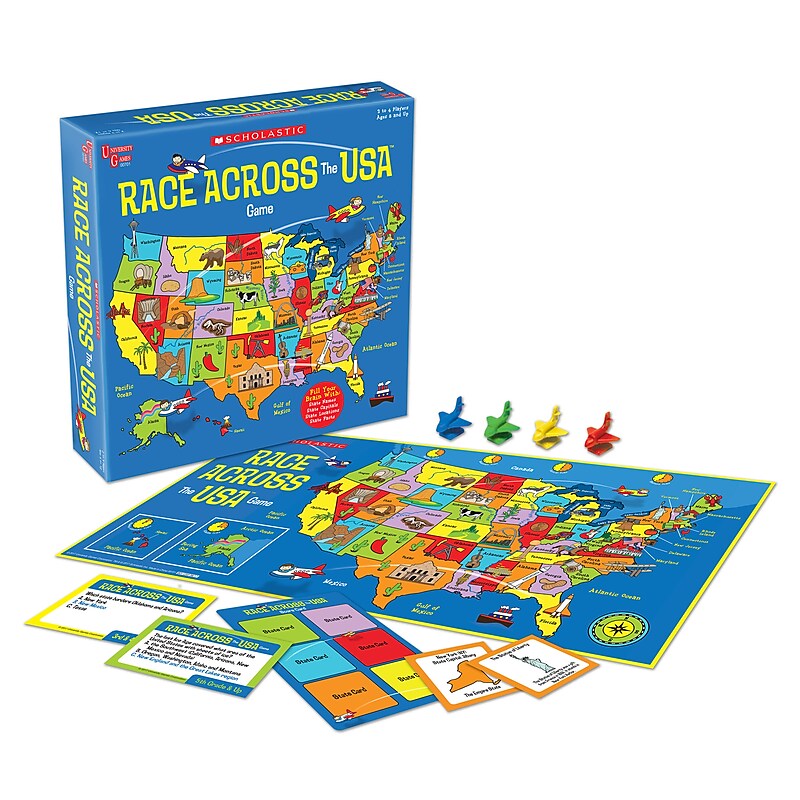 University Games Scholastic Race Across the USA Game, Ages 8+ (UG-00701) image 1