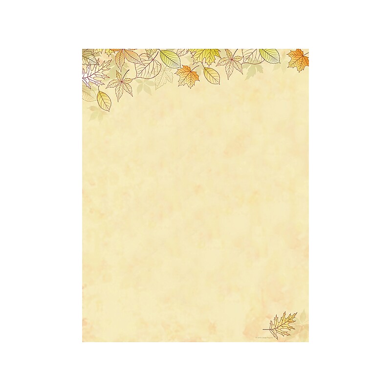 Great Papers! Crispy Fall Leaves Holiday Letterhead, Multicolor, 80/Pack (2019089) image 1