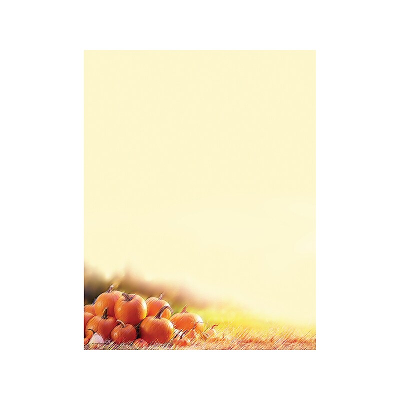 Great Papers! Glistening Pumpkins Holiday Letterhead, Multicolor, 80/Pack (2019087) image 1