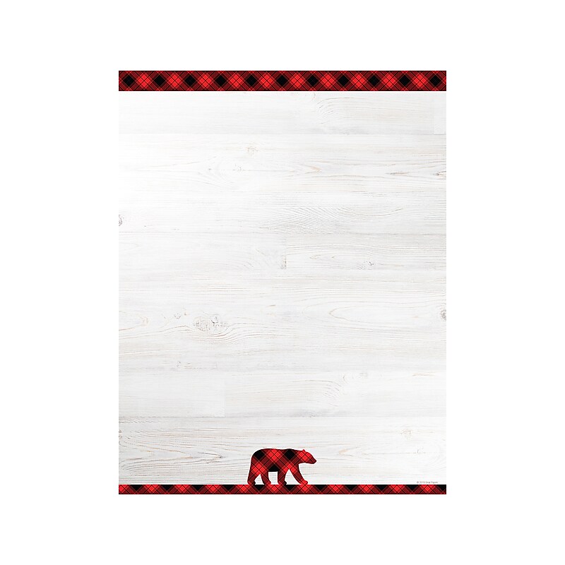 Great Papers! Black Buffalo Plaid Seasonal Letterhead, White, 80/Pack (2019119) image 1