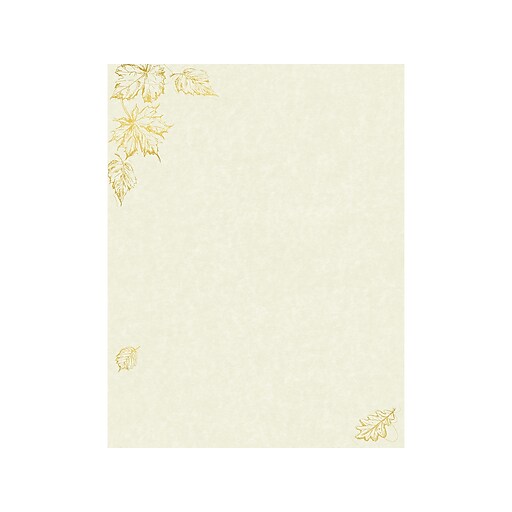 Great Papers! Gold Foil Parchment Leaves Holiday Letterhead, Beige, 40