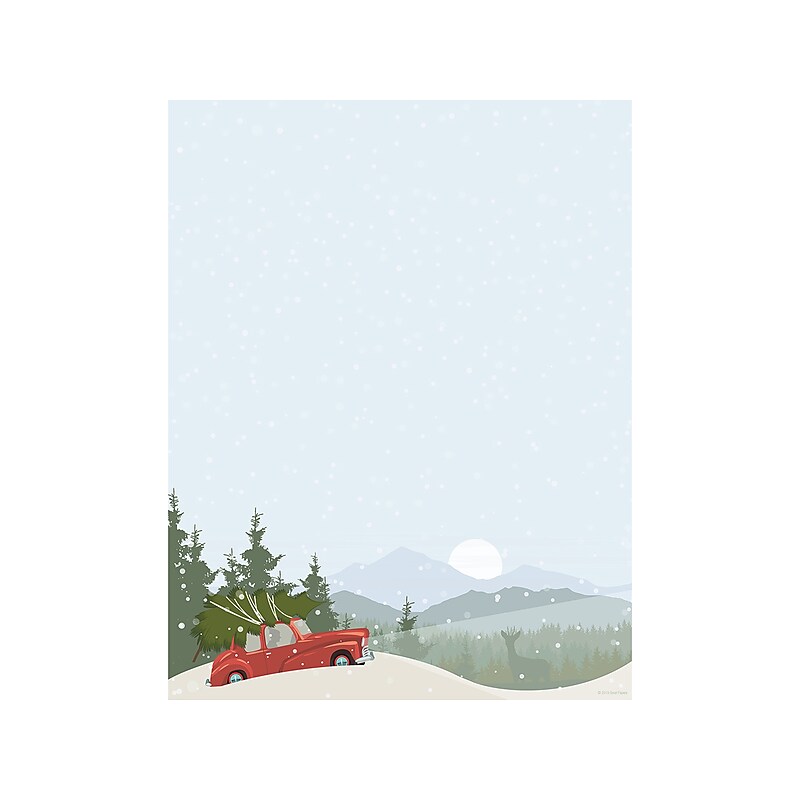 Great Papers! Christmas Memory Holiday Letterhead, Blue, 80/Pack (2019115) image 1