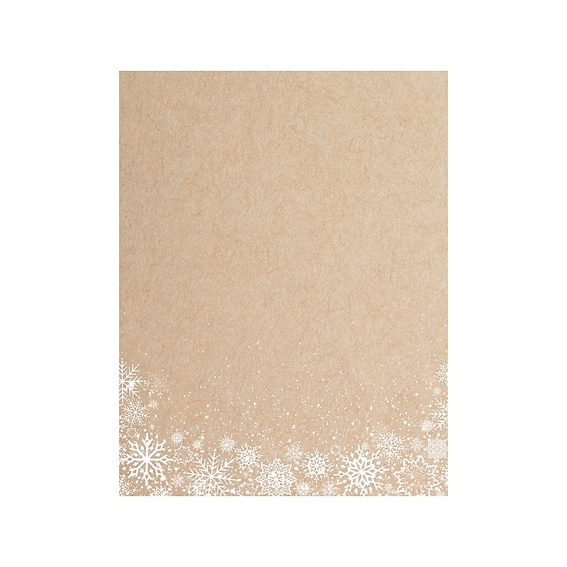Great Papers! White Snowflakes Seasonal Letterhead, Brown, 80/Pack (2019116) image 1
