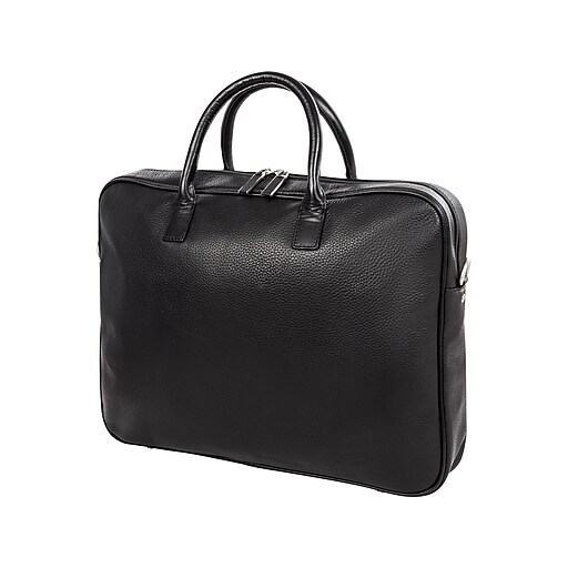 Bugatti Bond Street Leather Slim Briefcase, Black (EXB5062BSBLACK) at