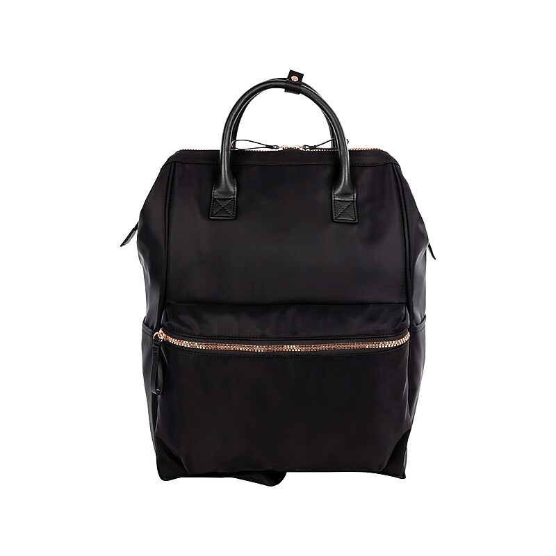 Bond Street Black Genuine Leather Backpack/Tote Bag, Medium (BKP5029BS-BLACK) image 1