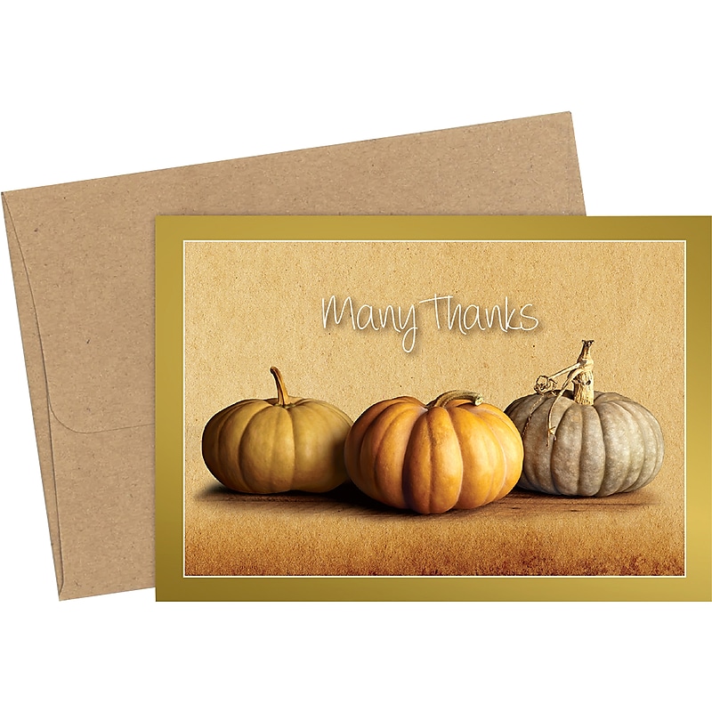 Great Papers! Fall Pumpkins Matte Personal Thank You Notecard, Multicolor, 50/Pack (2019092) image 1