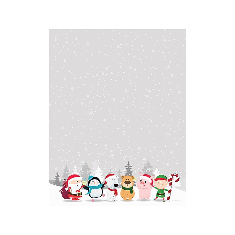 Great Papers! Winter Friends Holiday Letterhead, Multicolor, 80/Pack (2019101) image 1