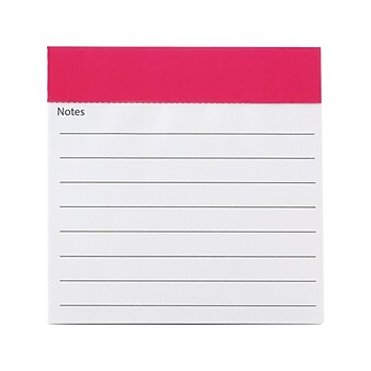 Quartet Magnetic Memo Pad, 4" x 4", Wide Ruled, White, 50 Sheets/Pad, 1 Pad/Pack (61503)