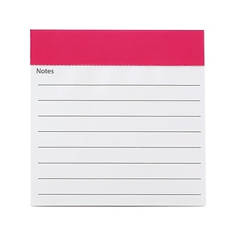 Quartet Magnetic Memo Pad, 4" x 4", Wide Ruled, White, 50 Sheets/Pad, 1 Pad/Pack (61503)