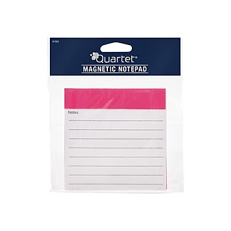 Quartet Magnetic Memo Pad, 4" x 4", Wide Ruled, White, 50 Sheets/Pad, 1 Pad/Pack (61503)