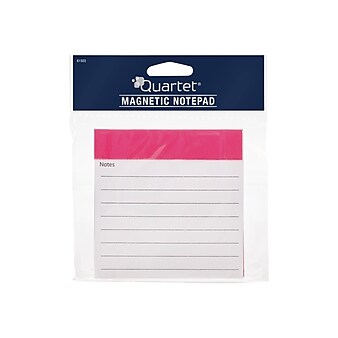 Quartet Magnetic Memo Pad, 4" x 4", Wide Ruled, White, 50 Sheets/Pad, 1 Pad/Pack (61503)