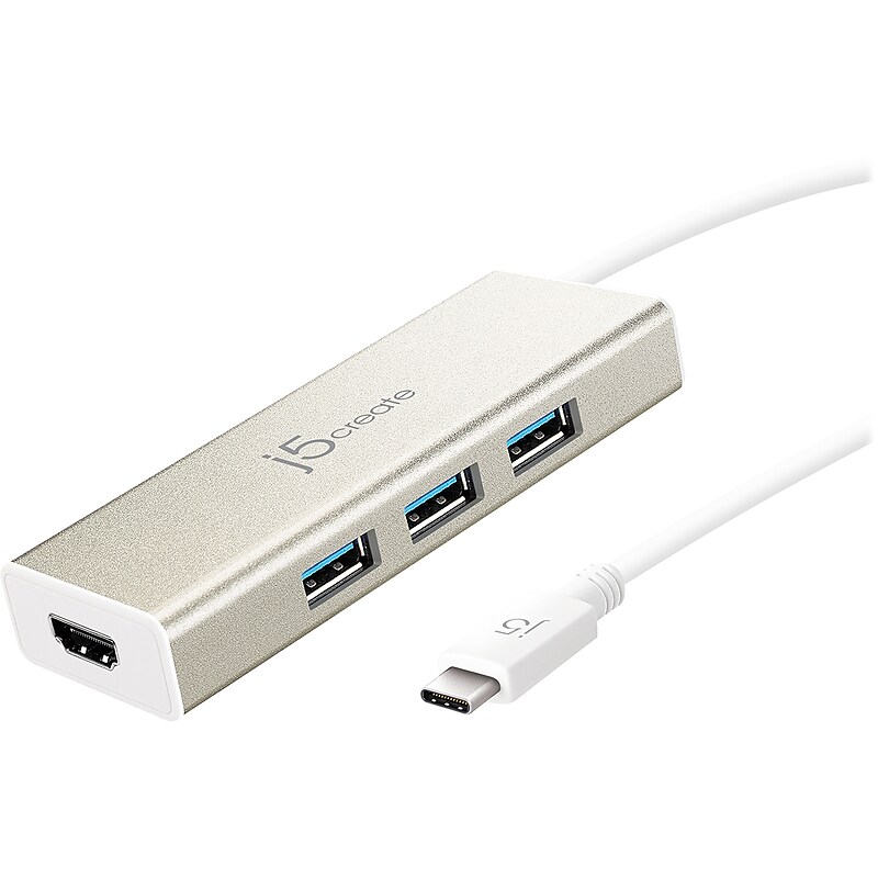 j5create 3-Port USB 3.0 Hub, Silver (JCH451) image 1