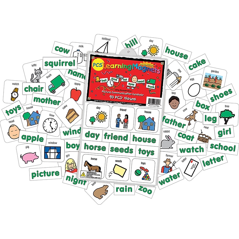 Barker Creek PCS Learning Magnets, 90 Nouns, 180 Magnetic Pieces/Pack (LM3005) image 1