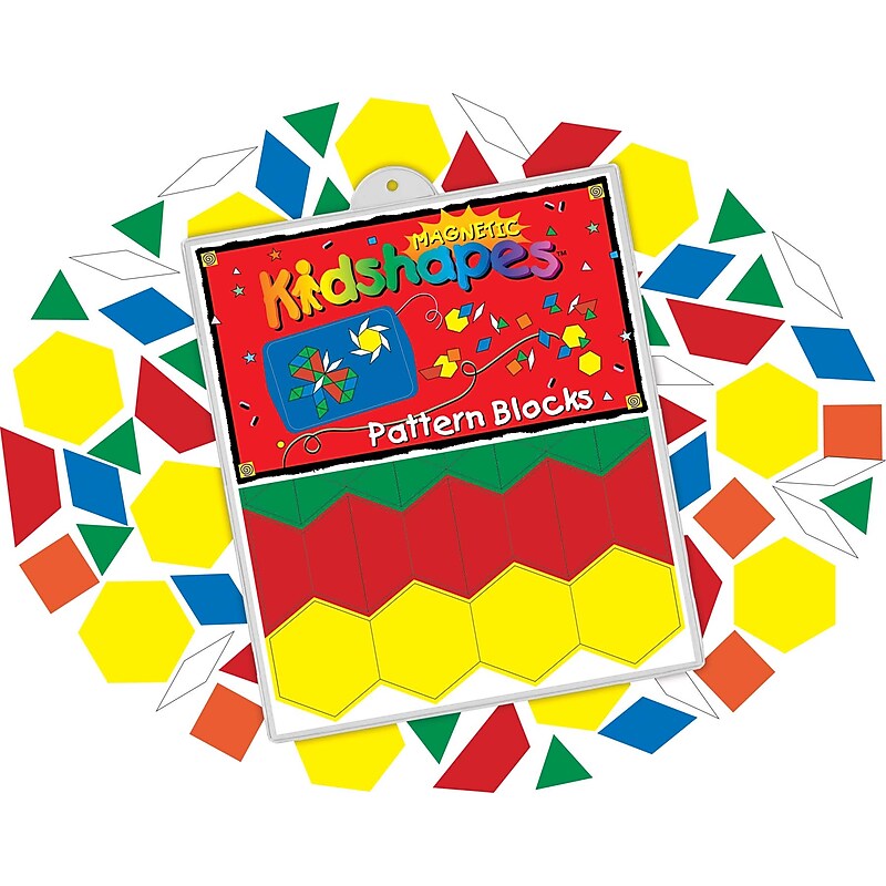 Barker Creek Learning Magnets Kidshapes, Pattern Blocks, 108 Magnetic Pieces/Pack (LM2300) image 1