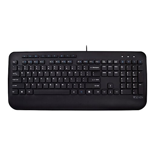 V7 Wired Keyboard, Black (KU300US) at Staples