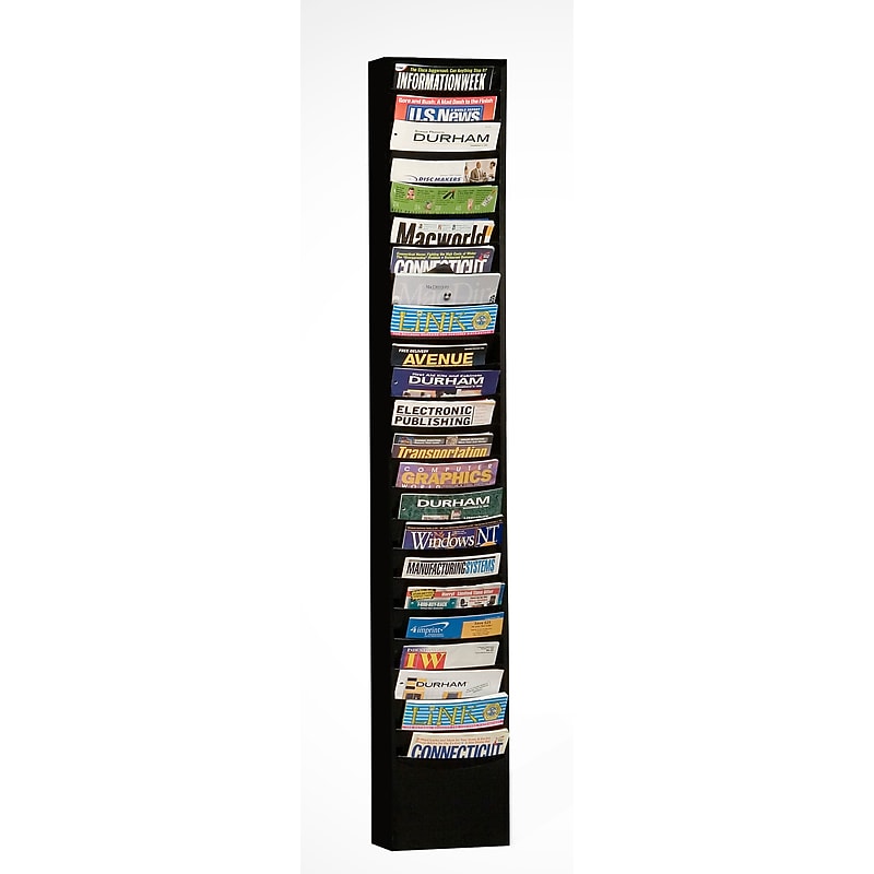 Durham Con-Tur Literature Holder, 65 1/2" x 9 3/4", Wall Mounted, Black Steel (401-08) image 1