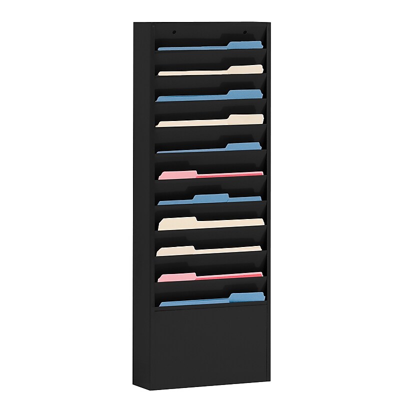 Durham Literature Holder, 36" x 13 1/4", Wall Mounted, Black Steel (405-08) image 1