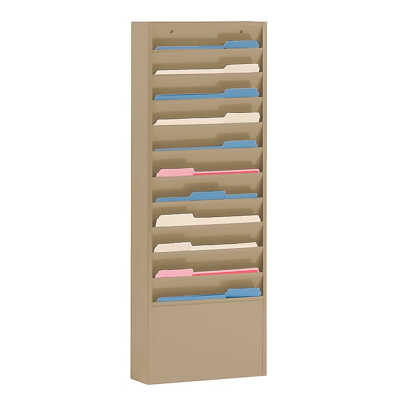 Durham Literature Holder, 36" x 13 1/4", Wall Mounted, Tan Steel (405-75) image 1