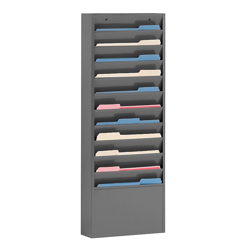 Durham Literature Holder, 36" x 13 1/4", Wall Mounted, Gray Steel (405-95) image 1