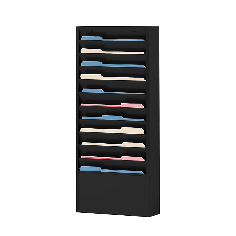Durham Literature Holder, 26 1/4" x 13 1/4", Wall Mounted, Black Steel (406-08) image 1