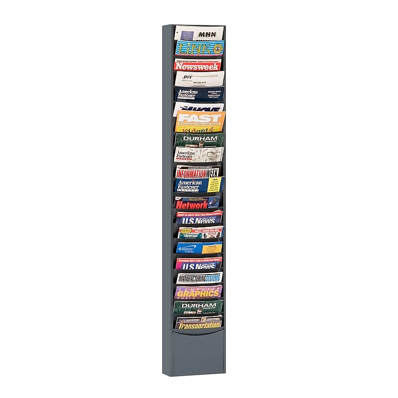 Durham Literature Holder, 58" x 13 1/4" , Wall Mounted, Gray Steel (411-95) image 1