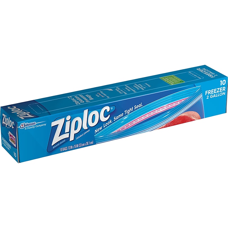 Ziploc Freezer Bags, 2 Gal., 10/Carton (665258) image 1
