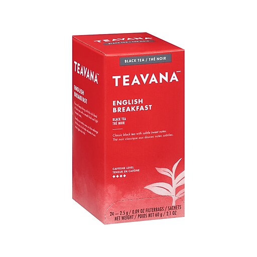 Teavana English Breakfast Black Tea Bags, 24/Box (11090992) Staples