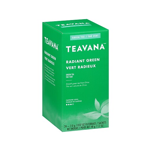 Teavana Radiant Green Tea Bags, 24/Box (11090994) Staples