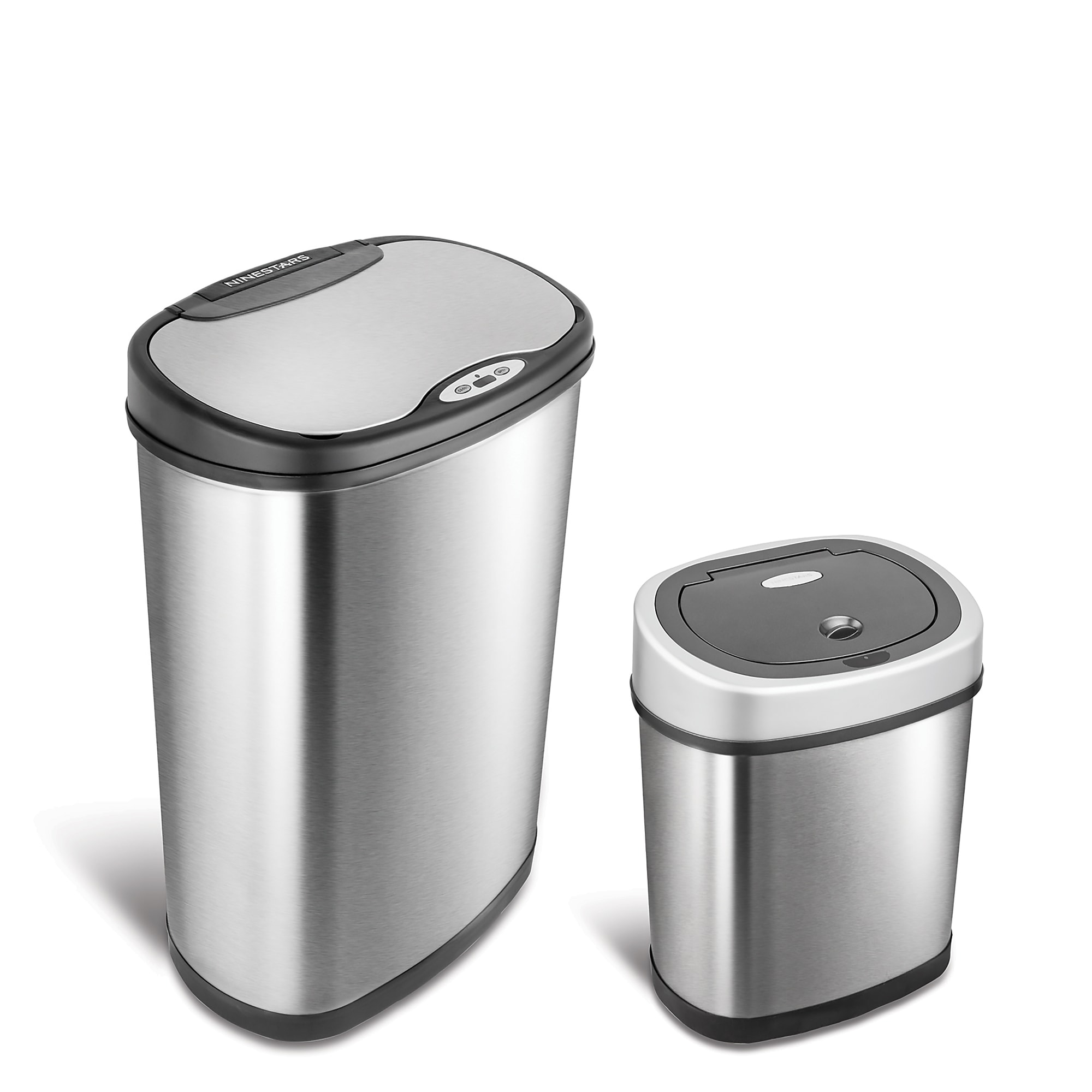 Nine Stars Stainless Steel Motion Sensor Trash Cans, Gray, 2/Pack (DZT-50-13/12-9) Sansujyuku sansujyuku.com