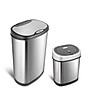 Nine Stars Stainless Steel Motion Sensor Trash Cans, Gray, 2/Pack (DZT-50-13/12-9)~#|#~sp65447179_sc7