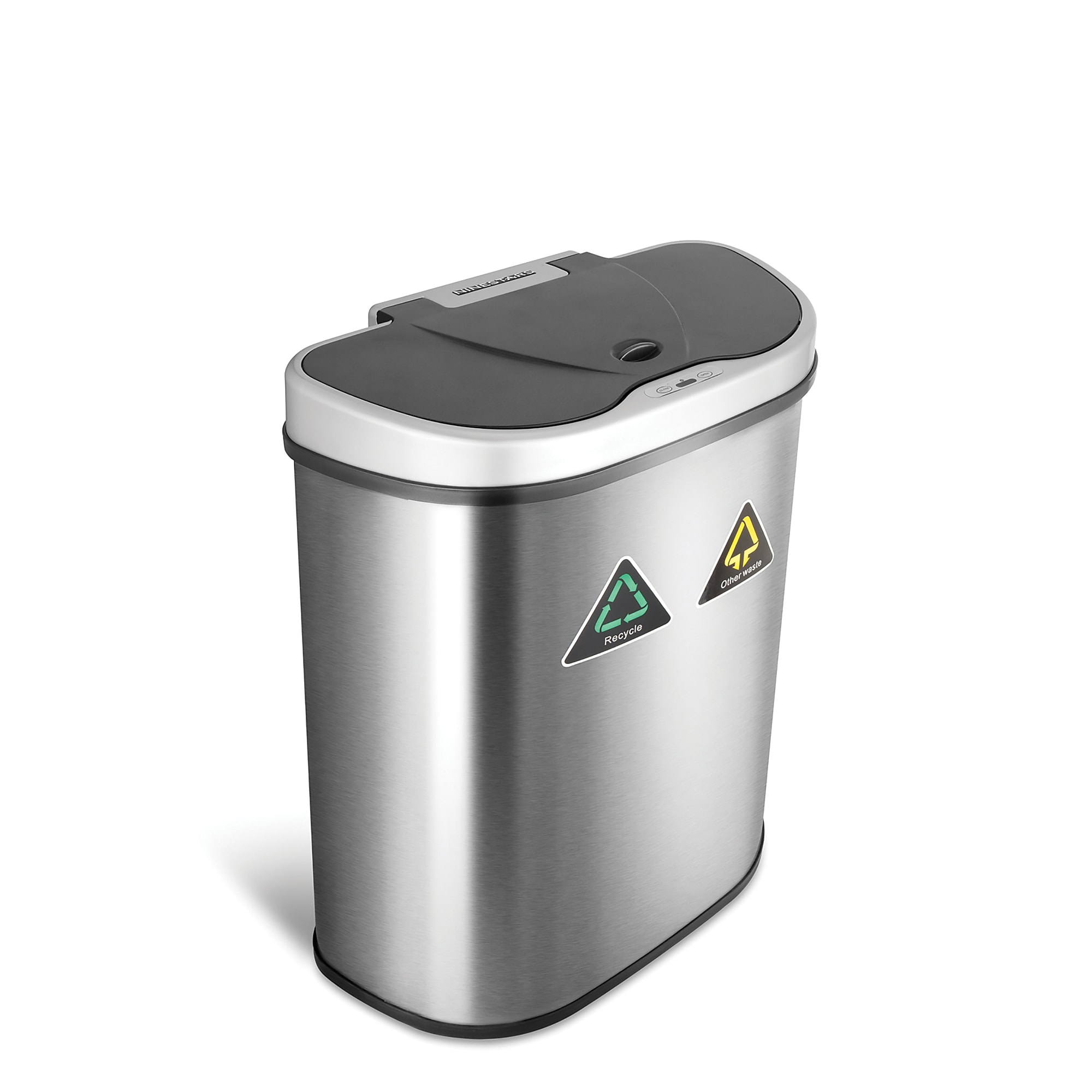 Nine Stars Stainless Steel Motion Sensor Trash & Recycling Bin Combo, 18.5 Gallon (DZT-70-11R) Sansujyuku sansujyuku.com