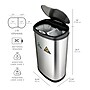 Nine Stars 13.2 Gallon Stainless Steel Motion Sensor Recycle Trash Can (DZT-50-13R)~#|#~sp65447192_sc7
