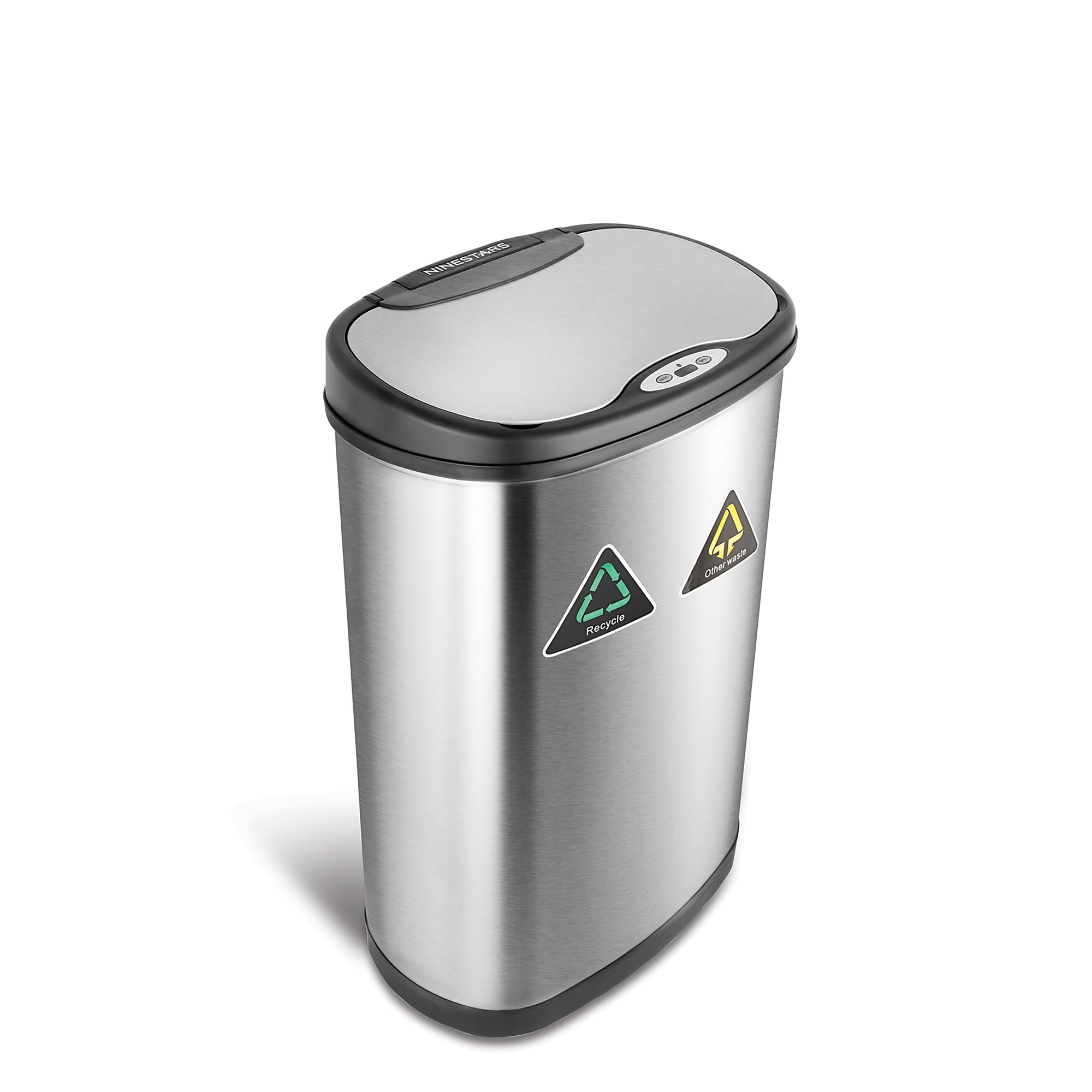 Nine Stars 13.2 Gallon Stainless Steel Motion Sensor Recycle Trash Can (DZT-50-13R) Sansujyuku sansujyuku.com