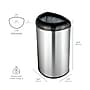 Nine Stars Stainless Steel  Trash Can, 13.2 Gal., Black (OTT-50-19BK)~#|#~sp65447202_sc7