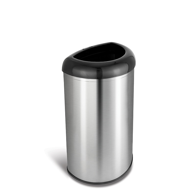 Nine Stars Stainless Steel  Trash Can, 13.2 Gal., Black (OTT-50-19BK) image 1