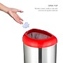 Nine Stars Stainless Steel Trash Can with Open Lid, 13.2 Gallon, Red/Silver (OTT-50-19RD)~#|#~sp65447206_sc7