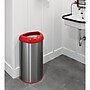 Nine Stars Stainless Steel Trash Can with Open Lid, 13.2 Gallon, Red/Silver (OTT-50-19RD)~#|#~sp65447207_sc7