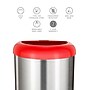 Nine Stars Stainless Steel Trash Can with Open Lid, 13.2 Gallon, Red/Silver (OTT-50-19RD)~#|#~sp65447208_sc7