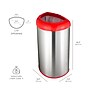 Nine Stars Stainless Steel Trash Can with Open Lid, 13.2 Gallon, Red/Silver (OTT-50-19RD)~#|#~sp65447209_sc7
