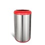 Nine Stars Stainless Steel Trash Can with Open Lid, 13.2 Gallon, Red/Silver (OTT-50-19RD)~#|#~sp65447210_sc7