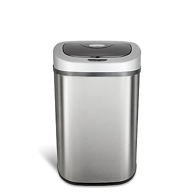 Nine Stars 13gal Motion Sensor Oval Shape Stainless Steel Trash Can - Thumbnail 2