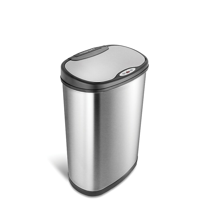 Nine Stars Stainless Steel Motion Sensor Trash Can, 13.2 Gallon, Gray (DZT-50-13) image 1