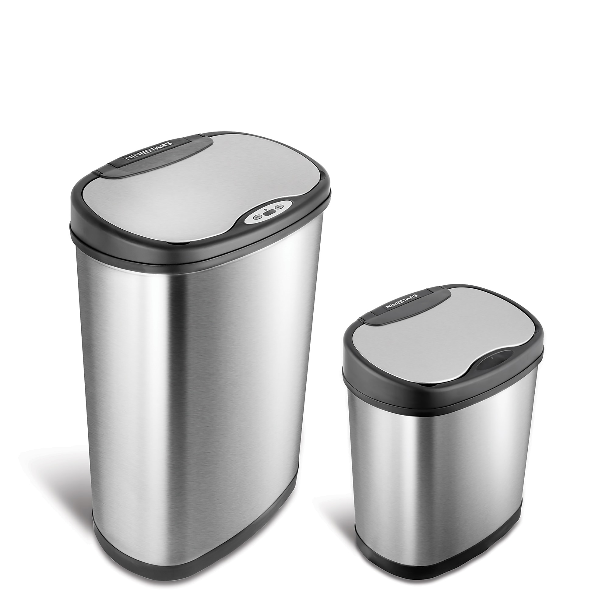 Nine Stars Stainless Steel Motion Sensor Trash Cans, Gray, 2/Pack (CB-50-13/12-13) Sansujyuku sansujyuku.com
