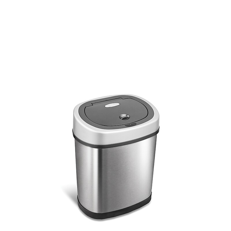 Nine Stars Stainless Steel Motion Sensor Trash Can, 3.2 Gallon, Silver (DZT-12-9) image 1